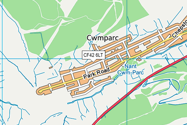 CF42 6LT map - OS VectorMap District (Ordnance Survey)