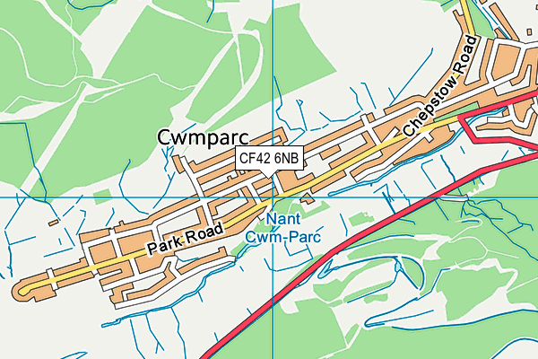 CF42 6NB map - OS VectorMap District (Ordnance Survey)