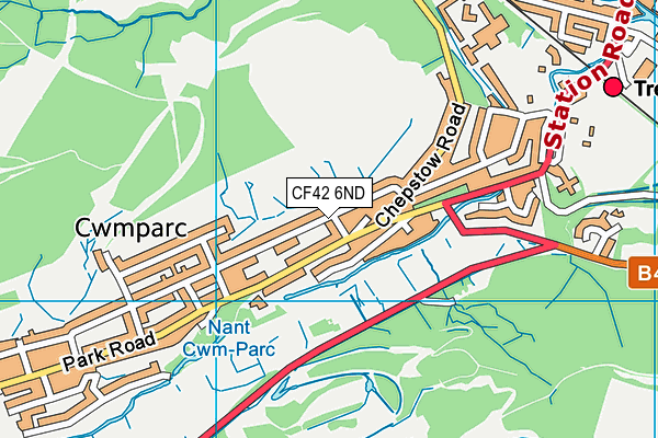 CF42 6ND map - OS VectorMap District (Ordnance Survey)