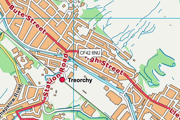 CF42 6NU map - OS VectorMap District (Ordnance Survey)