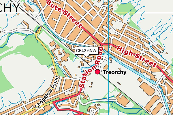 CF42 6NW map - OS VectorMap District (Ordnance Survey)