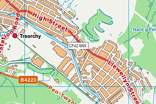 CF42 6NX map - OS VectorMap District (Ordnance Survey)