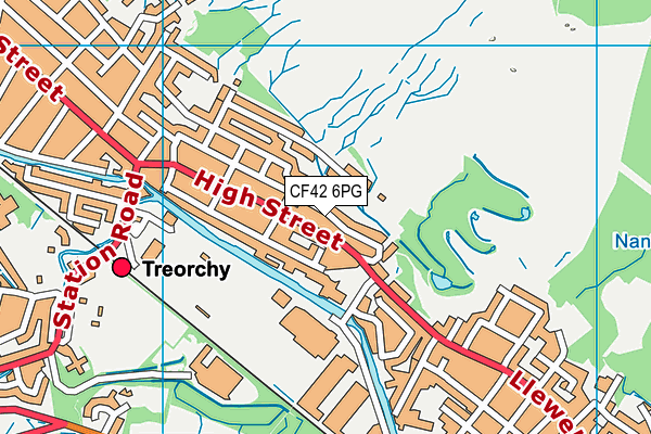 CF42 6PG map - OS VectorMap District (Ordnance Survey)