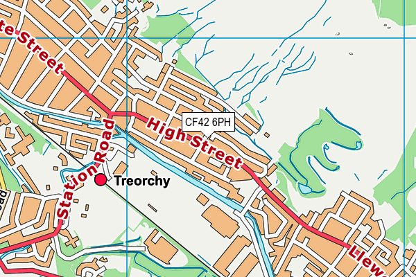 CF42 6PH map - OS VectorMap District (Ordnance Survey)
