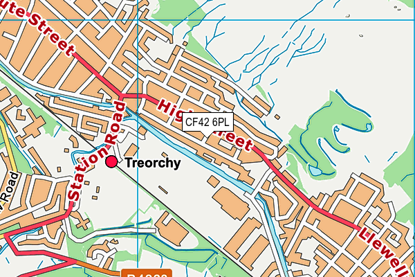 CF42 6PL map - OS VectorMap District (Ordnance Survey)