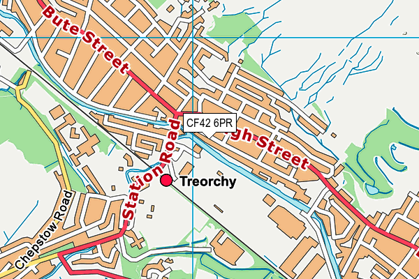 CF42 6PR map - OS VectorMap District (Ordnance Survey)