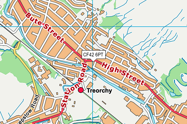 CF42 6PT map - OS VectorMap District (Ordnance Survey)