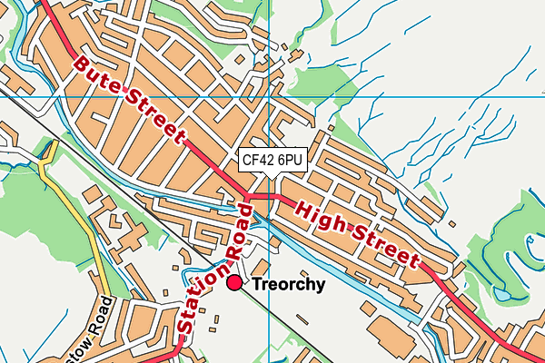 CF42 6PU map - OS VectorMap District (Ordnance Survey)