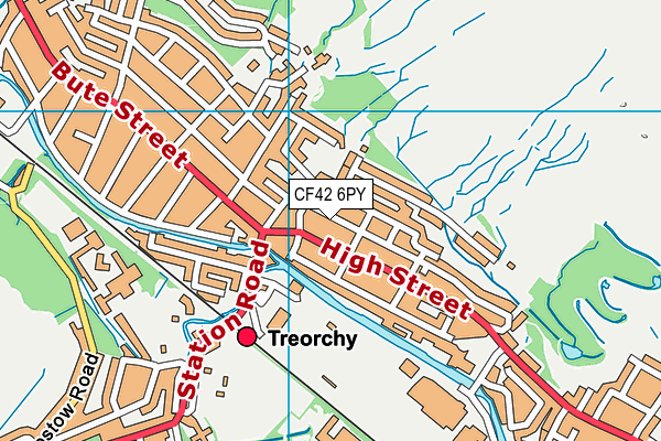 CF42 6PY map - OS VectorMap District (Ordnance Survey)