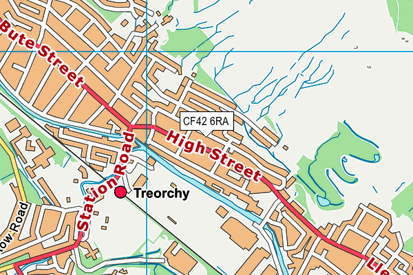 CF42 6RA map - OS VectorMap District (Ordnance Survey)