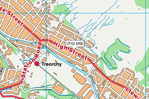 CF42 6RB map - OS VectorMap District (Ordnance Survey)