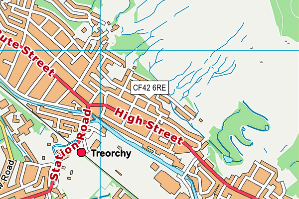 CF42 6RE map - OS VectorMap District (Ordnance Survey)