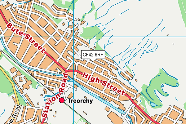 CF42 6RF map - OS VectorMap District (Ordnance Survey)