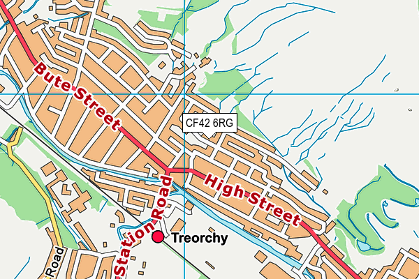 CF42 6RG map - OS VectorMap District (Ordnance Survey)