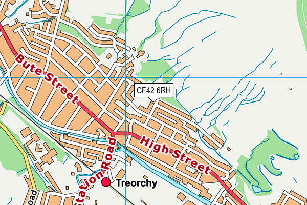 CF42 6RH map - OS VectorMap District (Ordnance Survey)