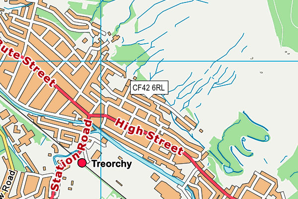 CF42 6RL map - OS VectorMap District (Ordnance Survey)