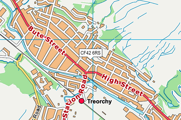 CF42 6RS map - OS VectorMap District (Ordnance Survey)