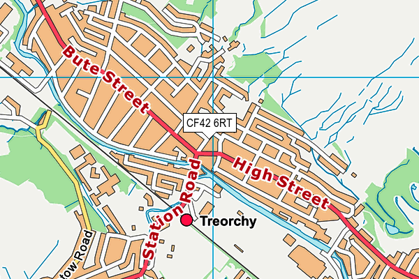 CF42 6RT map - OS VectorMap District (Ordnance Survey)