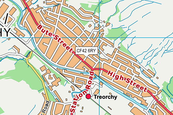 CF42 6RY map - OS VectorMap District (Ordnance Survey)