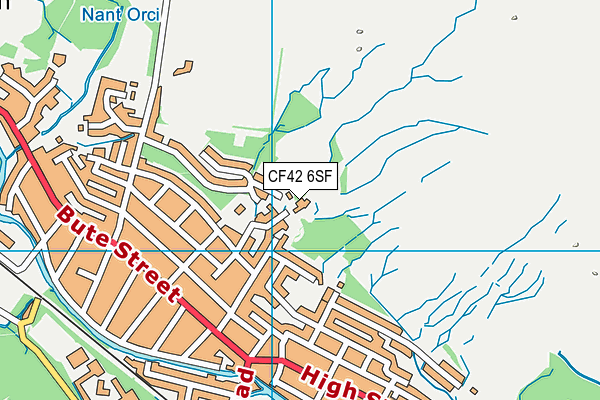 CF42 6SF map - OS VectorMap District (Ordnance Survey)