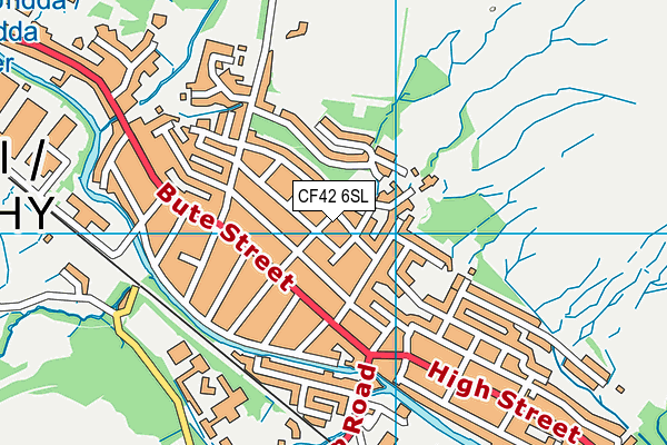 CF42 6SL map - OS VectorMap District (Ordnance Survey)