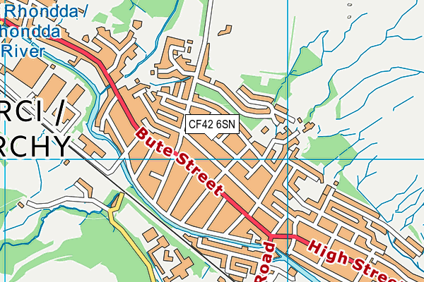 CF42 6SN map - OS VectorMap District (Ordnance Survey)