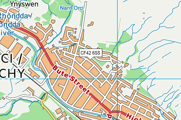 CF42 6SS map - OS VectorMap District (Ordnance Survey)