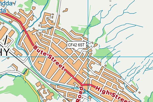 CF42 6ST map - OS VectorMap District (Ordnance Survey)