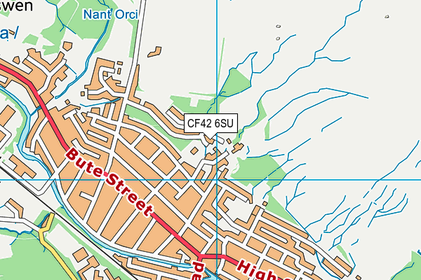 CF42 6SU map - OS VectorMap District (Ordnance Survey)
