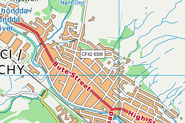 CF42 6SW map - OS VectorMap District (Ordnance Survey)