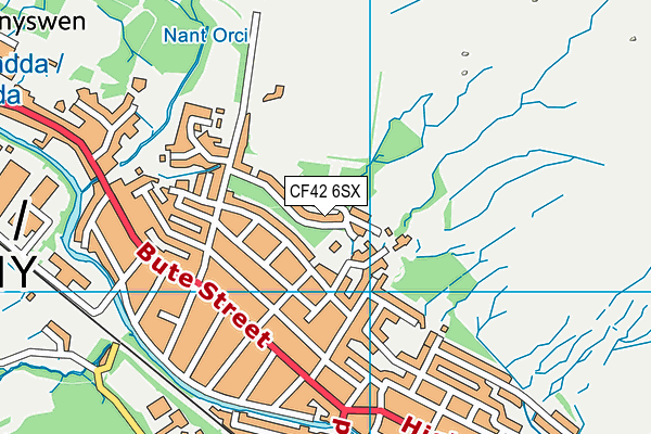 CF42 6SX map - OS VectorMap District (Ordnance Survey)