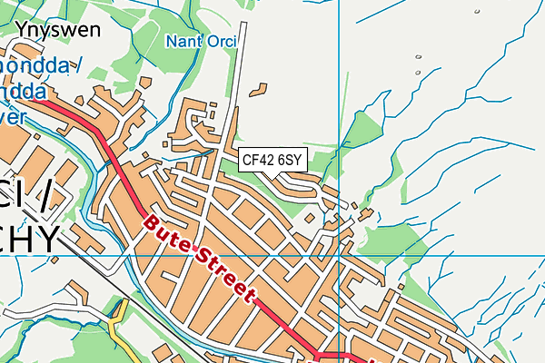 CF42 6SY map - OS VectorMap District (Ordnance Survey)