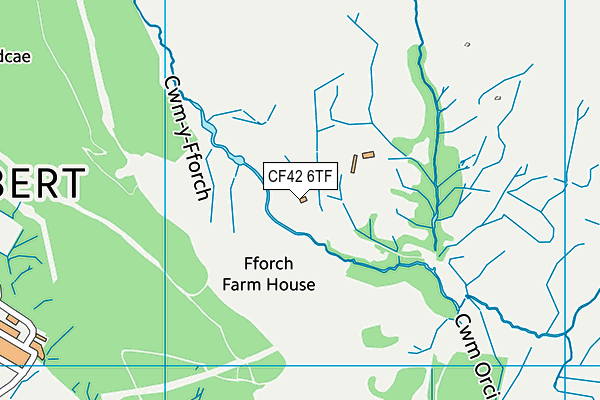 CF42 6TF map - OS VectorMap District (Ordnance Survey)
