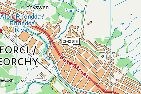 CF42 6TH map - OS VectorMap District (Ordnance Survey)