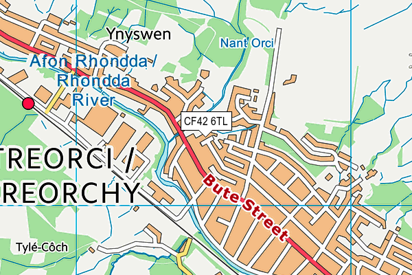 CF42 6TL map - OS VectorMap District (Ordnance Survey)