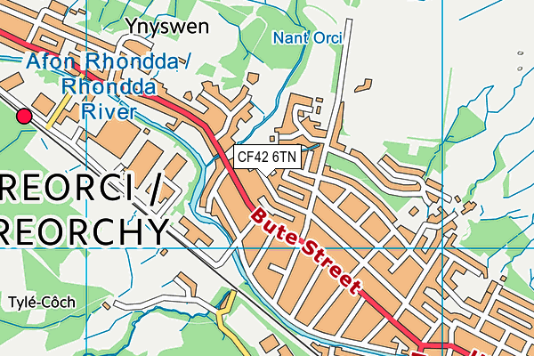 CF42 6TN map - OS VectorMap District (Ordnance Survey)