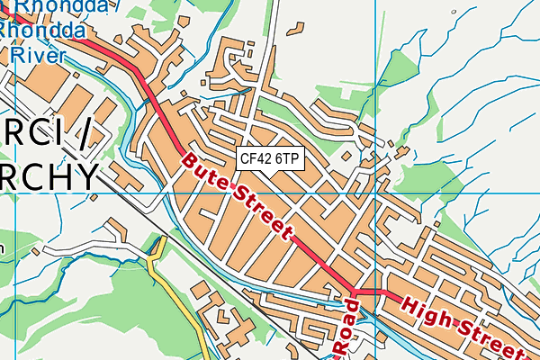 CF42 6TP map - OS VectorMap District (Ordnance Survey)