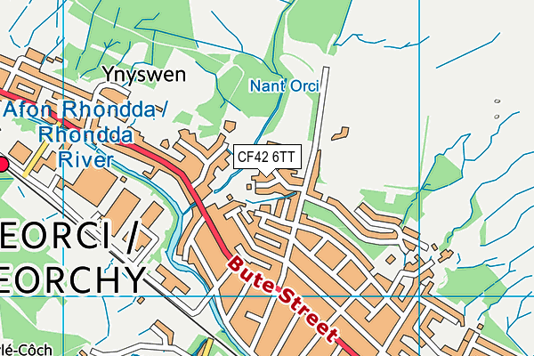 CF42 6TT map - OS VectorMap District (Ordnance Survey)