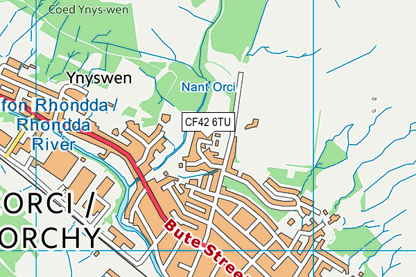 CF42 6TU map - OS VectorMap District (Ordnance Survey)