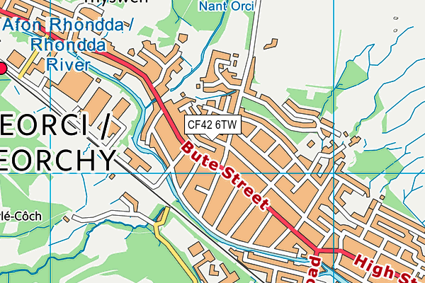 CF42 6TW map - OS VectorMap District (Ordnance Survey)