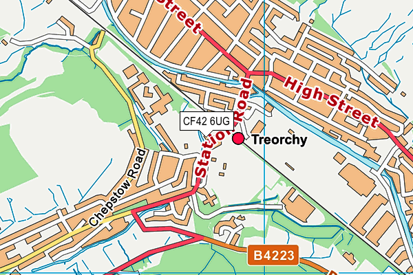 CF42 6UG map - OS VectorMap District (Ordnance Survey)