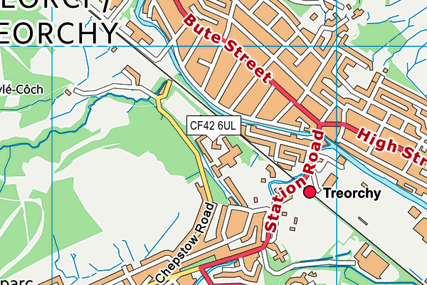 Treorchy Comprehensive School map (CF42 6UL) - OS VectorMap District (Ordnance Survey)
