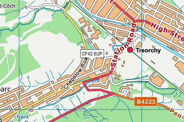 CF42 6UP map - OS VectorMap District (Ordnance Survey)