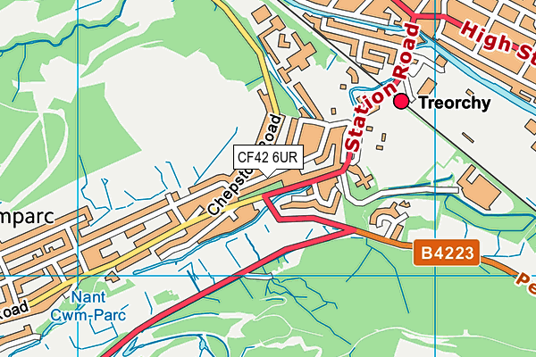 CF42 6UR map - OS VectorMap District (Ordnance Survey)