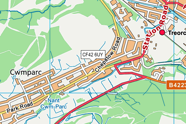 CF42 6UY map - OS VectorMap District (Ordnance Survey)