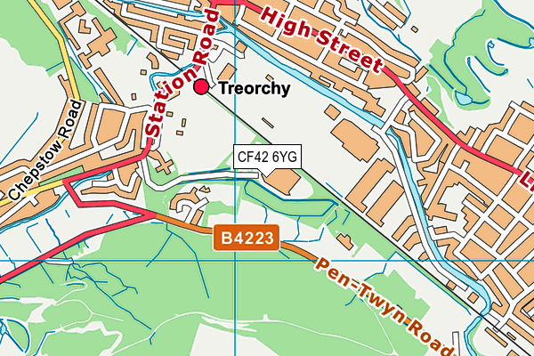 CF42 6YG map - OS VectorMap District (Ordnance Survey)