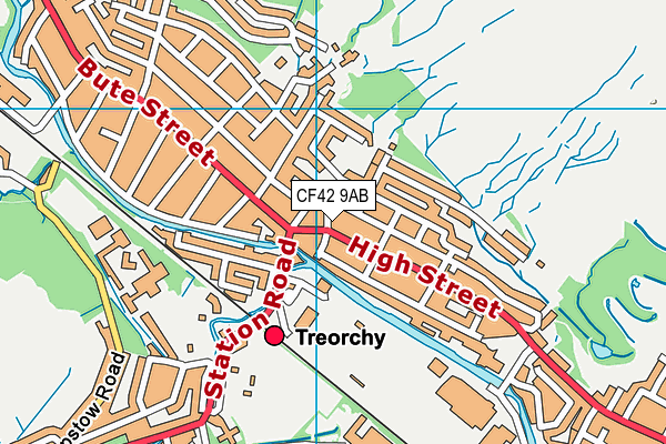 CF42 9AB map - OS VectorMap District (Ordnance Survey)