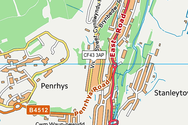 CF43 3AP map - OS VectorMap District (Ordnance Survey)