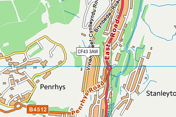 CF43 3AW map - OS VectorMap District (Ordnance Survey)