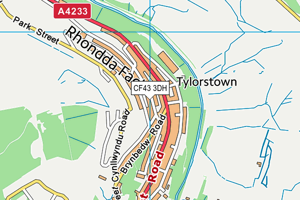 CF43 3DH map - OS VectorMap District (Ordnance Survey)